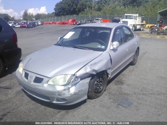 KMHJF35F2YU953195 - 2000 HYUNDAI ELANTRA GLS SILVER photo 2