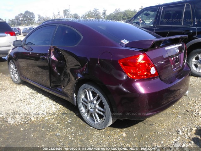 JTKDE177260116586 - 2006 TOYOTA SCION TC PURPLE photo 3