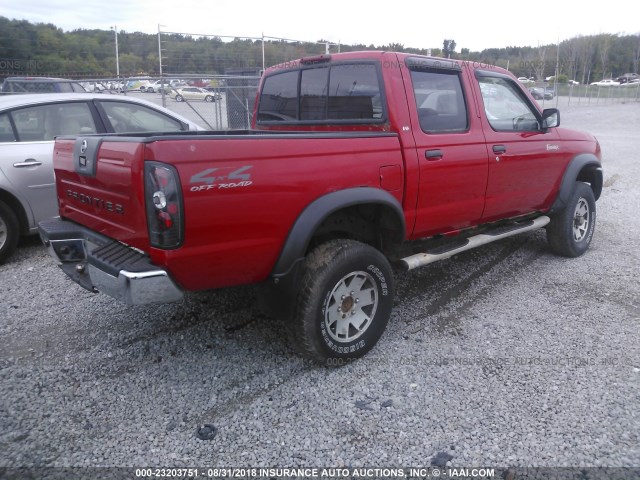 1N6ED27Y4YC334198 - 2000 NISSAN FRONTIER CREW CAB XE/CREW CAB SE RED photo 4