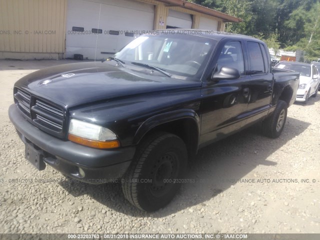 1D7HG38X93S378821 - 2003 DODGE DAKOTA QUAD SPORT BLACK photo 2