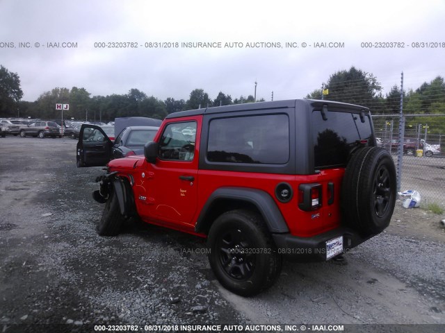 1C4GJXAG7JW160729 - 2018 JEEP WRANGLER SPORT RED photo 3