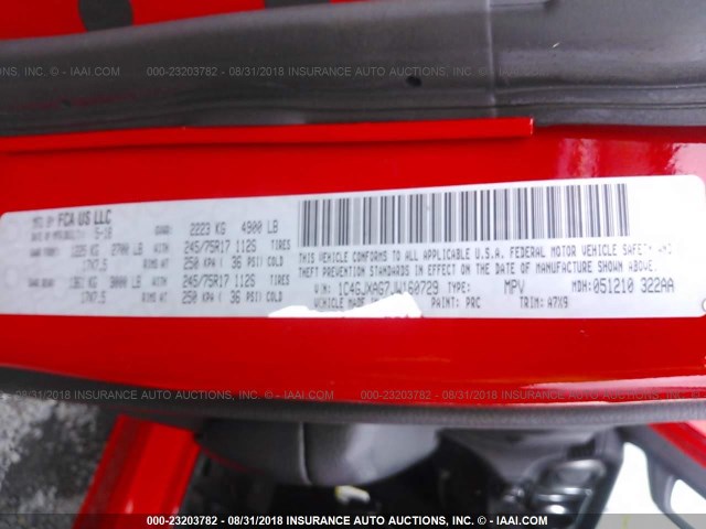 1C4GJXAG7JW160729 - 2018 JEEP WRANGLER SPORT 红色 照片 9