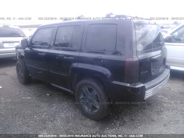 1J8FF48W57D322525 - 2007 JEEP PATRIOT LIMITED BLACK photo 3