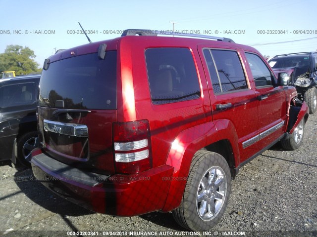 1J4PP5GK9AW118149 - 2010 JEEP LIBERTY LIMITED RED photo 4