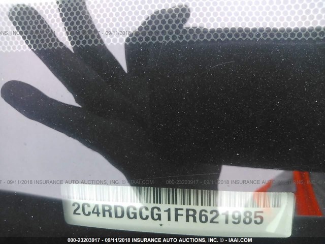 2C4RDGCG1FR621985 - 2015 DODGE GRAND CARAVAN SXT WHITE photo 9