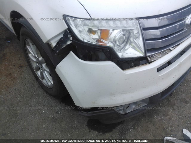 2FMDK3JC6ABA97335 - 2010 FORD EDGE SEL WHITE photo 6