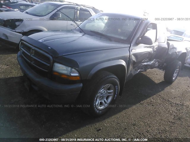 1D7HG12X13S248075 - 2003 DODGE DAKOTA SXT GRAY photo 2