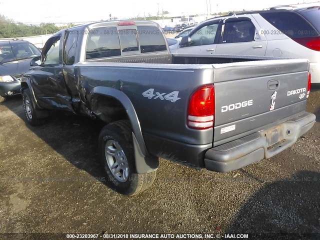 1D7HG12X13S248075 - 2003 DODGE DAKOTA SXT GRAY photo 3