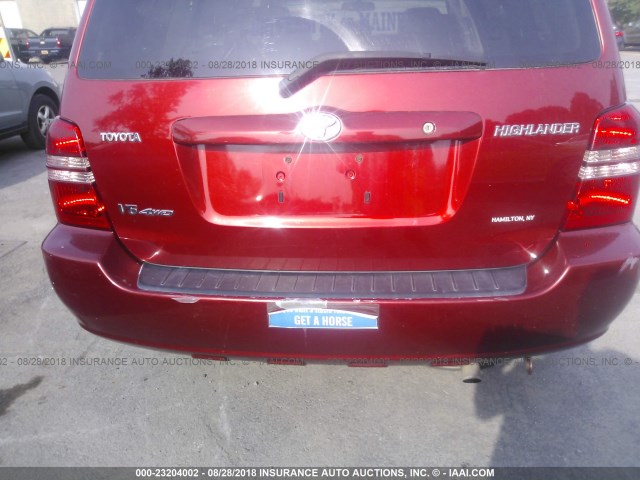 JTEHF21A130103982 - 2003 TOYOTA HIGHLANDER LIMITED RED photo 6