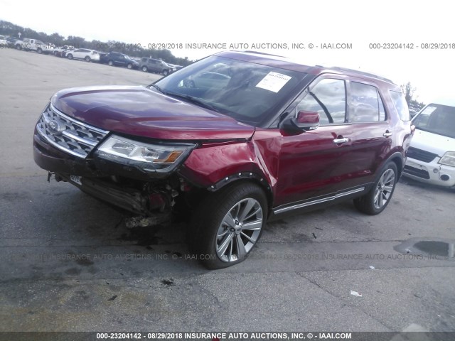 1FM5K8F89JGA20022 - 2018 FORD EXPLORER LIMITED 红色 照片 2