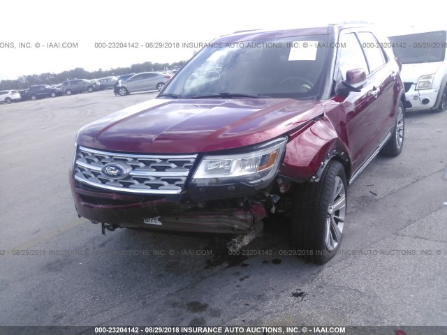 1FM5K8F89JGA20022 - 2018 FORD EXPLORER LIMITED 红色 照片 6