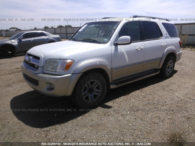 5TDBT48A45S254335 - 2005 TOYOTA SEQUOIA LIMITED WHITE photo 2