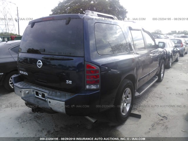 5N1AA08A56N721842 - 2006 NISSAN ARMADA SE/LE BLUE photo 4