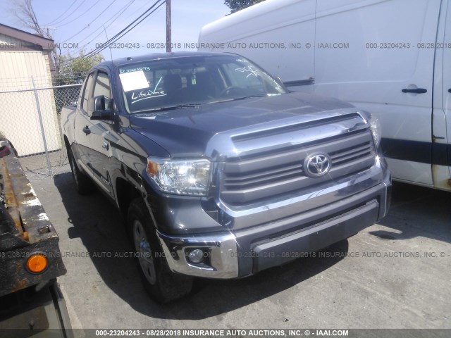 5TFUY5F12EX334441 - 2014 TOYOTA TUNDRA DOUBLE CAB SR/SR5 GRAY photo 1
