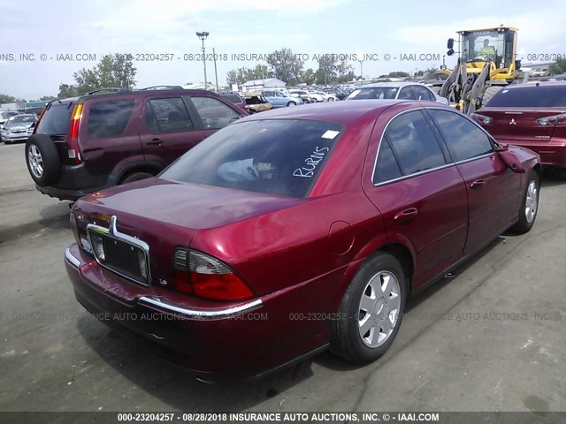 1LNHM86S74Y603271 - 2004 LINCOLN LS Qırmızı foto 4