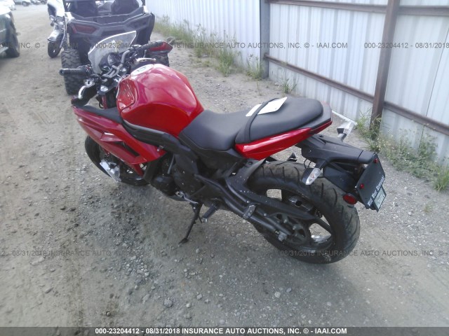 JKAEXEE1XCDA03157 - 2012 KAWASAKI EX650 EC RED photo 3