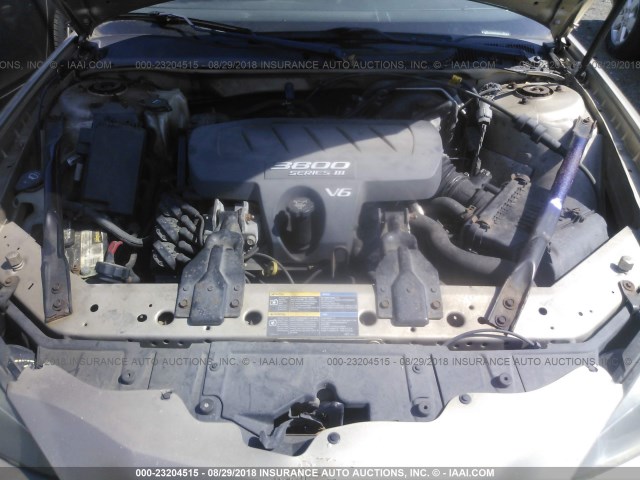 2G2WP522951188597 - 2005 PONTIAC GRAND PRIX თაფლისფერი ფოტო 10