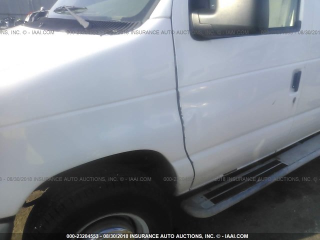 1FTNE24W26HB17610 - 2006 FORD ECONOLINE E250 VAN WHITE photo 6