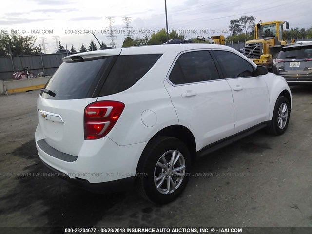 2GNFLEEK5H6277620 - 2017 CHEVROLET EQUINOX LS WHITE photo 4