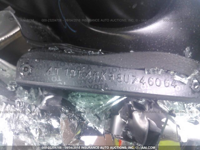 4T1BE46K38U746064 - 2008 TOYOTA CAMRY CE/LE/XLE/SE SILVER photo 9