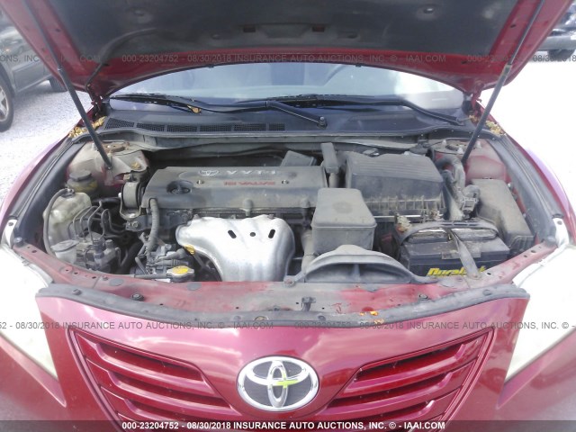 4T1BE46K77U079644 - 2007 TOYOTA CAMRY NEW GENERAT CE/LE/XLE/SE RED photo 10