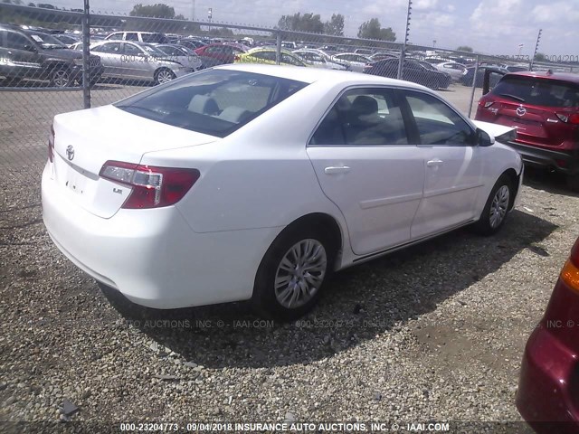 4T1BF1FKXCU167691 - 2012 TOYOTA CAMRY SE/LE/XLE WHITE photo 4