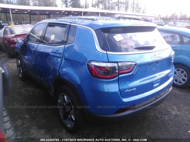 3C4NJDCB0JT361997 - 2018 JEEP COMPASS LIMITED BLUE photo 3