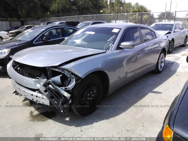2C3CDXCT3JH233582 - 2018 DODGE CHARGER R/T GRAY photo 2