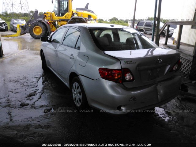 1NXBU4EE2AZ241623 - 2010 TOYOTA COROLLA S/LE/XLE SILVER photo 3