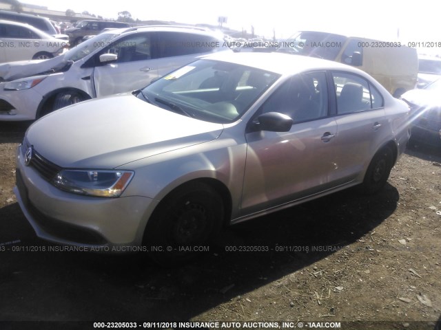 3VW2K7AJ1EM322781 - 2014 VOLKSWAGEN JETTA S ოქროსფერი ფოტო 2
