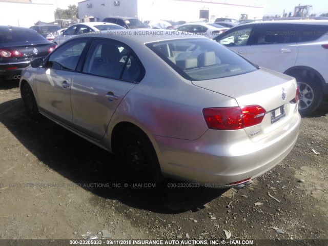 3VW2K7AJ1EM322781 - 2014 VOLKSWAGEN JETTA S ოქროსფერი ფოტო 3