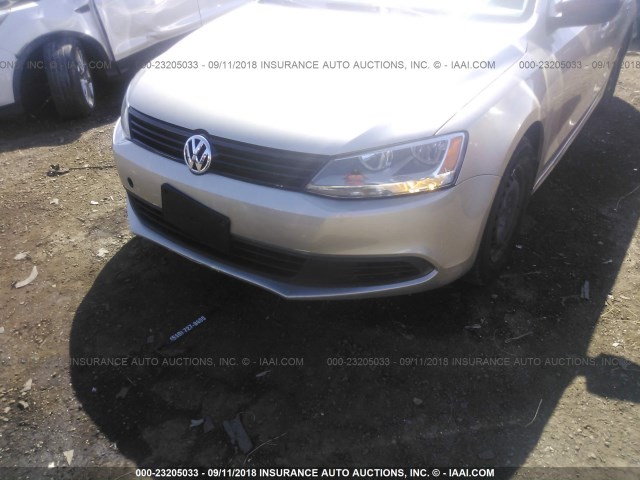 3VW2K7AJ1EM322781 - 2014 VOLKSWAGEN JETTA S ოქროსფერი ფოტო 6