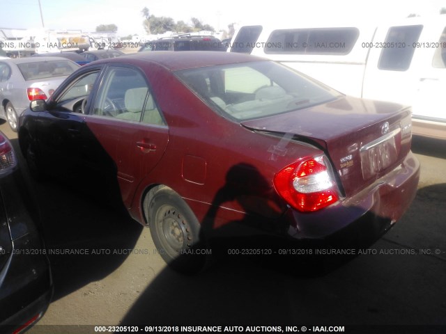 4T1BE32K12U098599 - 2002 TOYOTA CAMRY LE/XLE/SE Марун фото 3