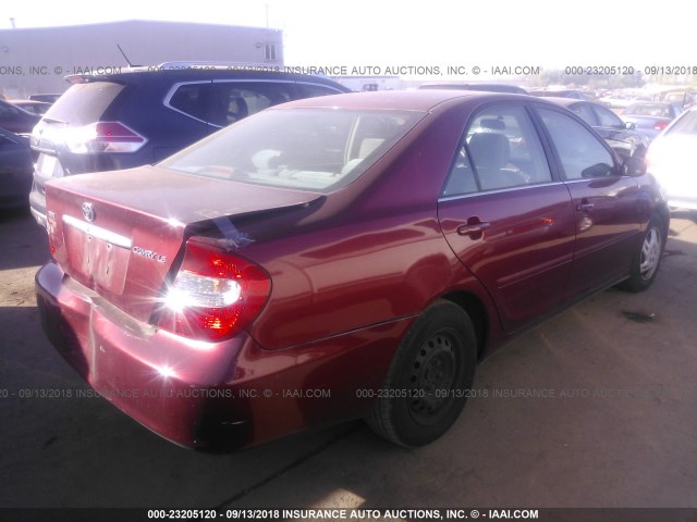 4T1BE32K12U098599 - 2002 TOYOTA CAMRY LE/XLE/SE Марун фото 4