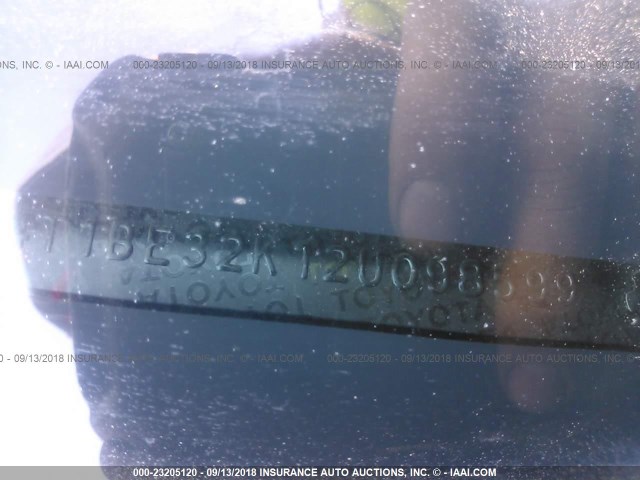 4T1BE32K12U098599 - 2002 TOYOTA CAMRY LE/XLE/SE Марун фото 9