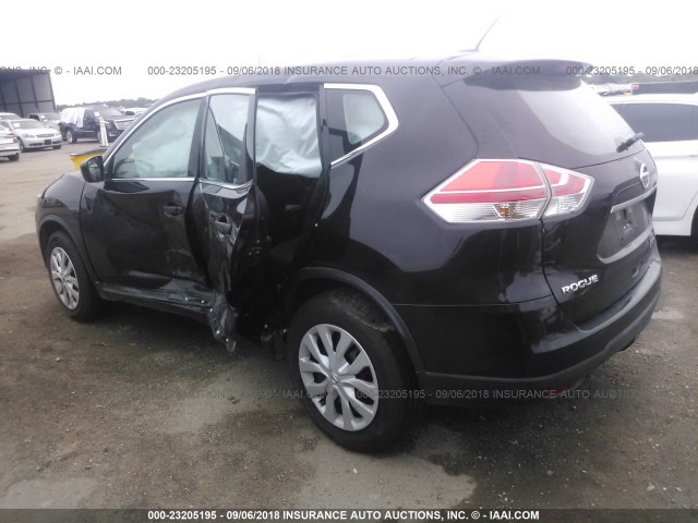 KNMAT2MT3GP673989 - 2016 NISSAN ROGUE S/SL/SV BLACK photo 3