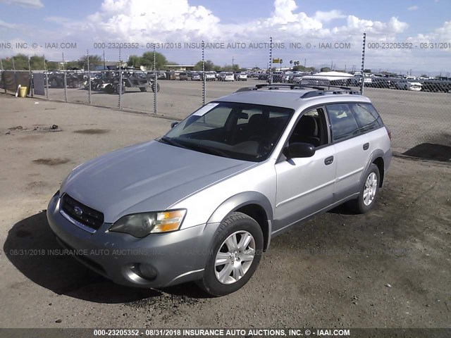 4S4BP61C557386750 - 2005 SUBARU LEGACY OUTBACK 2.5I SILVER photo 2