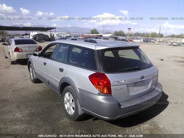 4S4BP61C557386750 - 2005 SUBARU LEGACY OUTBACK 2.5I SILVER photo 3