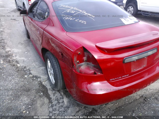 2G2WP582X81189950 - 2008 PONTIAC GRAND PRIX Червоний фото 6