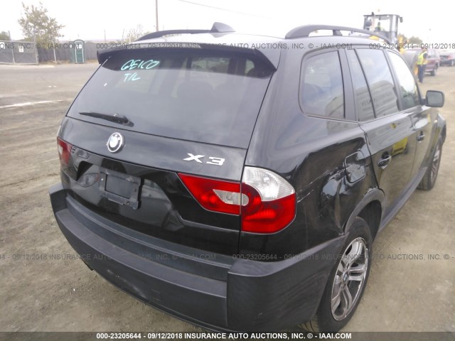 WBXPA93455WD14803 - 2005 BMW X3 3.0I BLACK photo 4