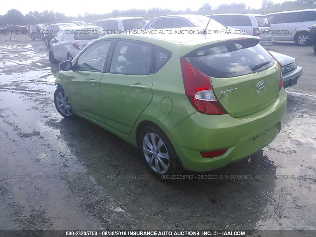 KMHCU5AE8DU074057 - 2013 HYUNDAI ACCENT GLS/SE GREEN photo 3