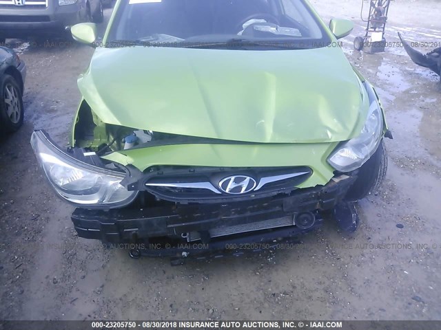 KMHCU5AE8DU074057 - 2013 HYUNDAI ACCENT GLS/SE GREEN photo 6