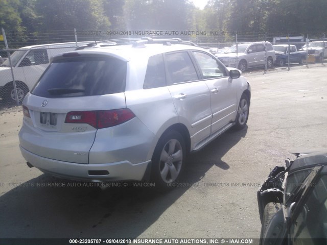 5J8TB18568A001433 - 2008 ACURA RDX SILVER photo 4