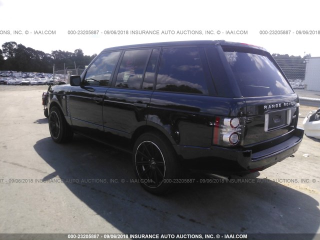 SALMF1E49AA315336 - 2010 LAND ROVER RANGE ROVER HSE LUXURY BLACK photo 3