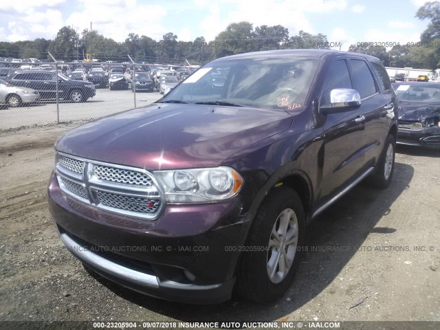 1C4RDHAG7CC257679 - 2012 DODGE DURANGO SXT BLACK photo 2