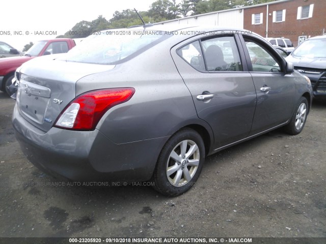 3N1CN7AP2CL860799 - 2012 NISSAN VERSA S/SV/SL GRAY photo 4