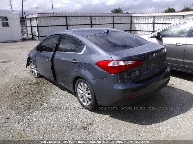 KNAFX4A87F5269963 - 2015 KIA FORTE EX GRAY photo 3