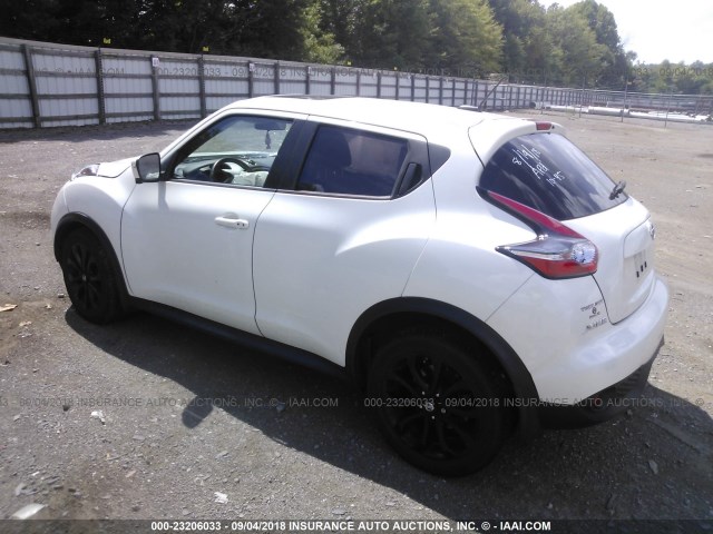 JN8AF5MV7GT659373 - 2016 NISSAN JUKE S/SV/SL/NISMO WHITE photo 3