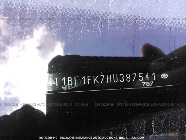 4T1BF1FK7HU387541 - 2017 TOYOTA CAMRY LE/XLE/SE/XSE 灰色 照片 9