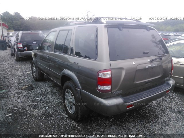 JN8DR07Y21W514440 - 2001 NISSAN PATHFINDER LE/SE/XE BROWN photo 3